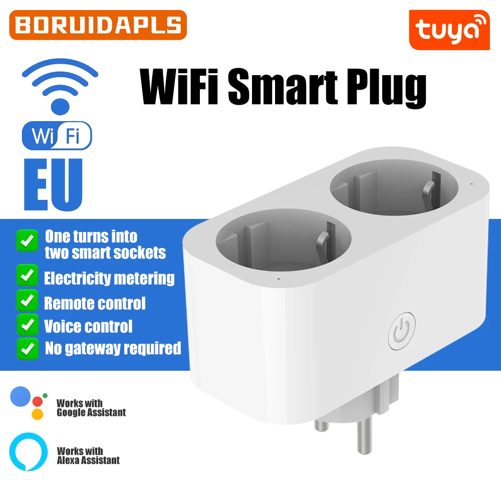 Timer Dual Outlet - BORUIDAPLS WiFi 스마트 소켓 EU/KR 플러그
