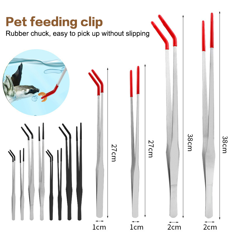 Feeding Tong Stainless - 고무 팁이있는 스테인레스 스틸 파충류 먹이