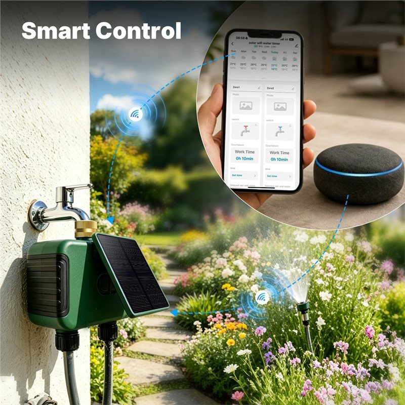 ABMR-투야 와이파이 스마트 솔라 듀얼 존 물 스프링 - Timer Dual Outlet 리뷰 및 가격