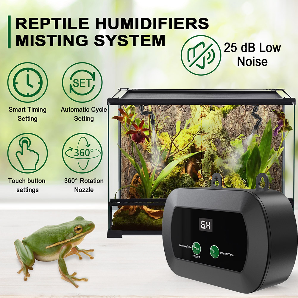 타이머와 360도 회전 기능이 있는 자동 파충류 미스트 - Misting Nozzle Reptile 리뷰 및 가격